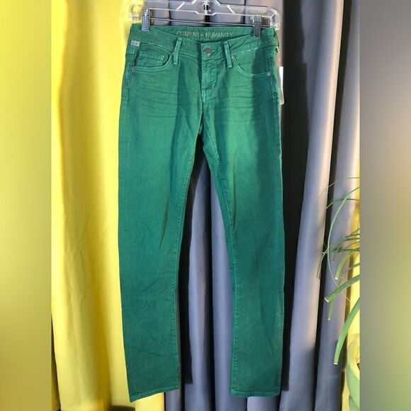 Citizens of Humanity Racer Low Rise Slim Emerald size 24-hard to find!! - Picture 2 of 12